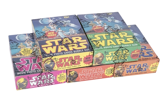 1977-1978 Topps "Star Wars" Series 1-5 Unopened Boxes Complete Run (5 Different) – All BBCE Certified